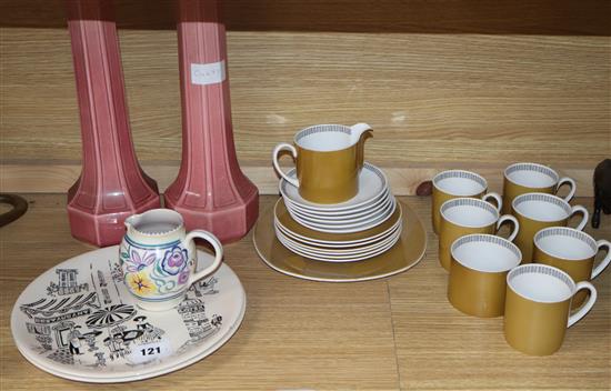 A Susie Cooper coffee set, two Homemaker plates etc